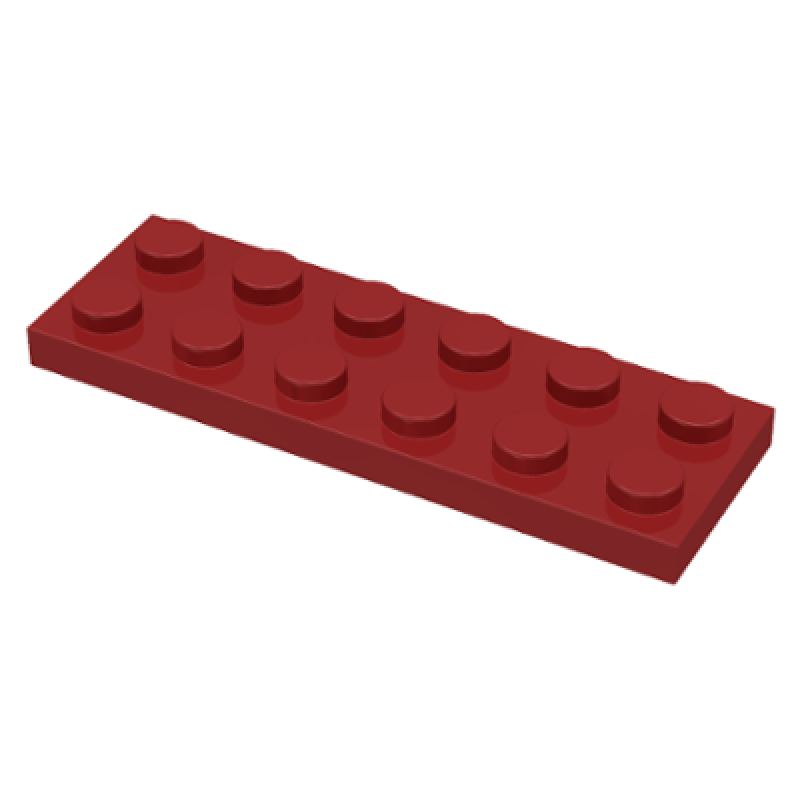 Plaat 2x6 Dark Red